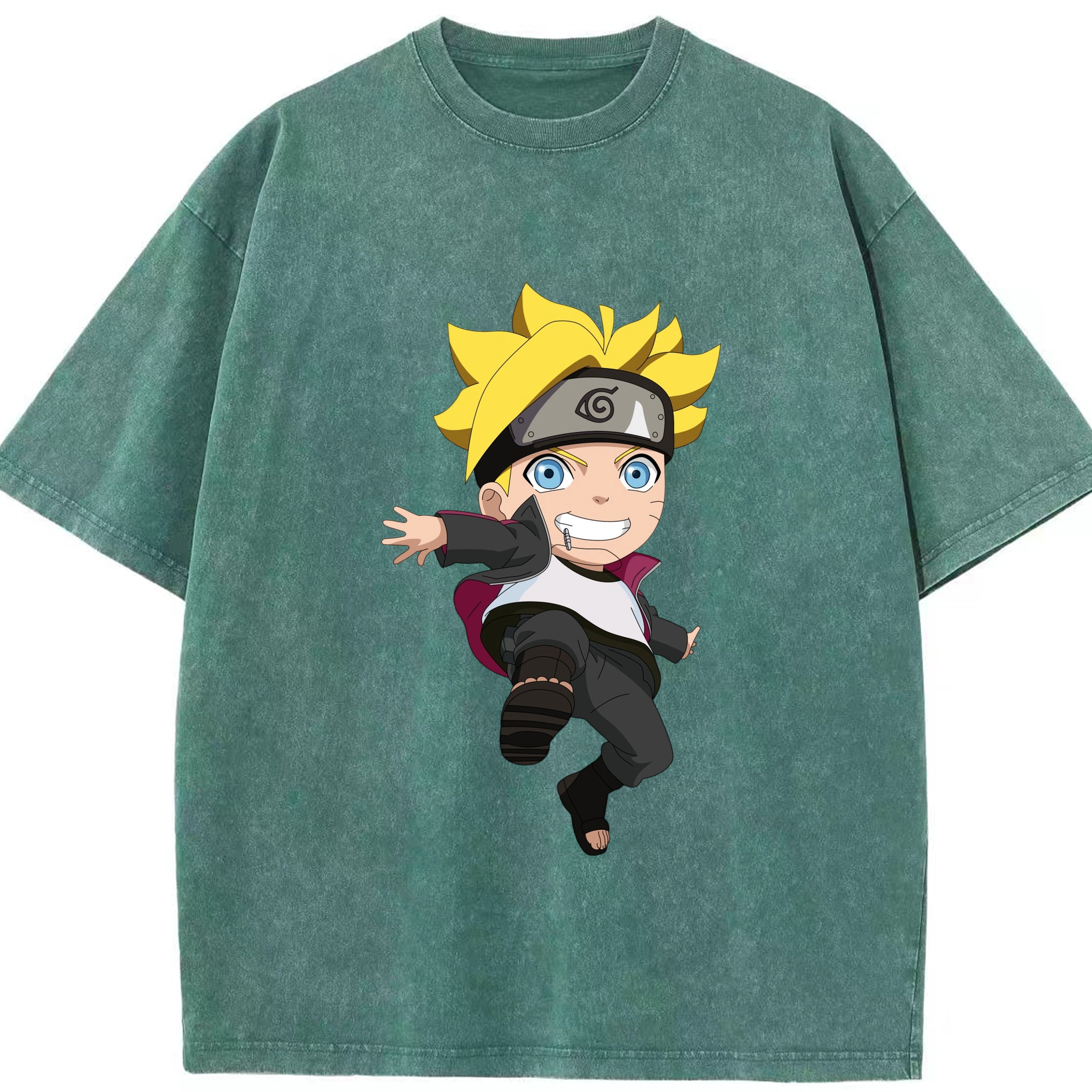 （画像用） NARUTO -ナルト- うずまき ボルト Uzumaki Boruto 綿100% ヴィンテージ風 半袖Tシャツ（フロントプリント）